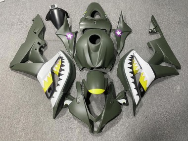 Tiburón Verde Mate & Amarillo 07-08 CBR600RR Carenado