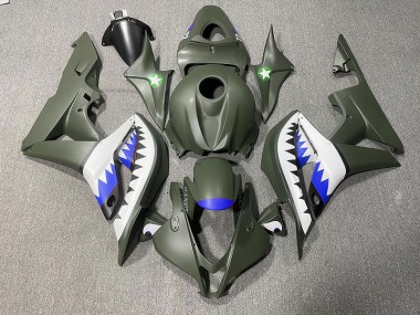 Tiburón Verde Mate & Azul 07-08 CBR600RR Carenado