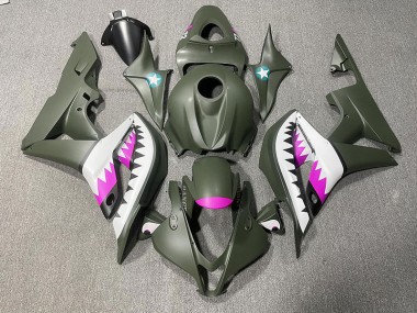 Tiburón Verde Mate & Rosa 07-08 CBR600RR Carenado
