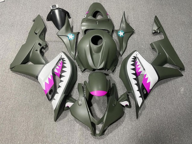 Tiburón Verde Mate & Rosa 07-08 CBR600RR Carenado