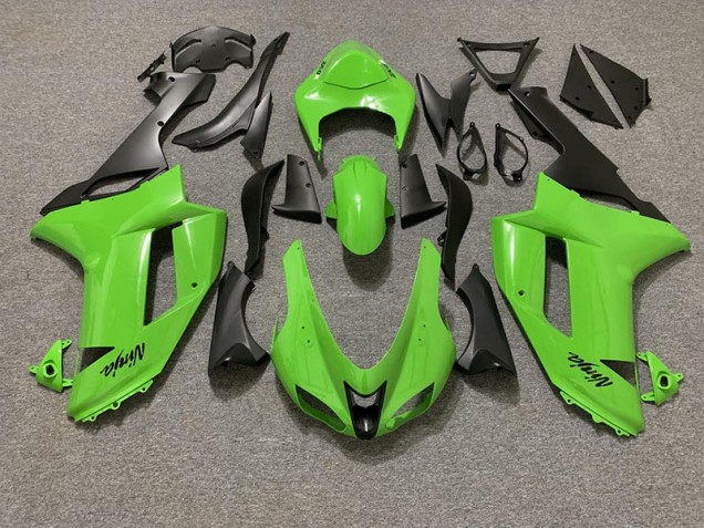Verde Brillante & Negro Mate 07-08 ZX6R Carenado Verde Brillante & Negro Mate 07-08 ZX6R Carenado