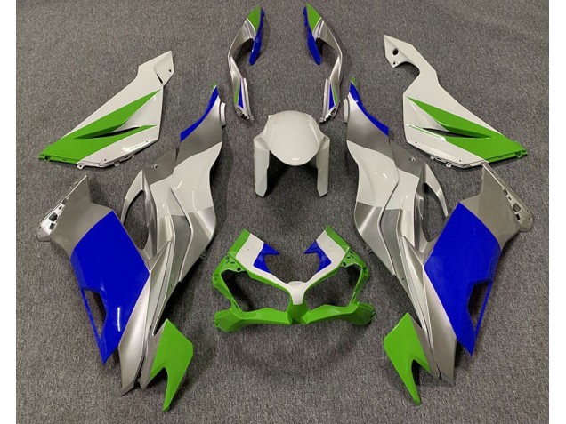 Verde Brillo Azul & Plata 19-23 ZX6R Carenado Verde Brillo Azul & Plata 19-23 ZX6R Carenado