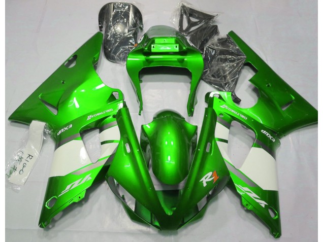 Verde Eléctrico & Blanco 00-01 R1 Carenado Verde Eléctrico & Blanco 00-01 R1 Carenado